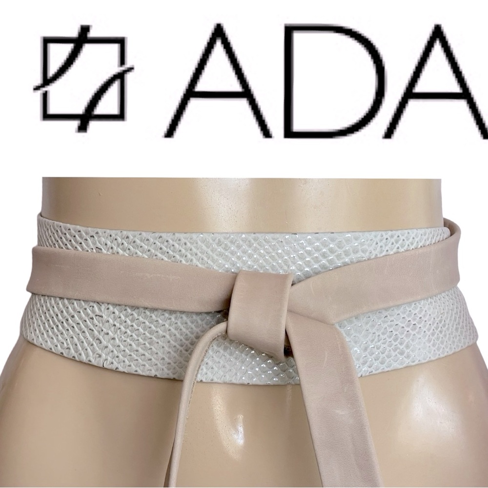 Ada White and Tan Women's Belt